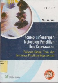 Image of Konsep dan penerapan metodologi penelitian ilmu keperawatan