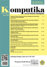 Image of Komputika: Jurnal Sistem Komputer  Vol 9 No 1 (2020)