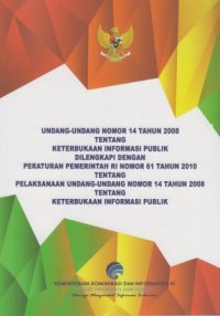 Image of Undang-Undang Nomor 14 Tahun 2008 tentang Keterbukaan Informasi Publik