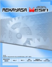 Image of Jurnal Rekayasa Mesin Vol. 11 No. 3 (2020)