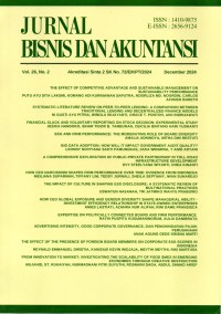 Image of Jurnal Bisnis dan Akuntansi Vol. 26 No. 2 December 2024