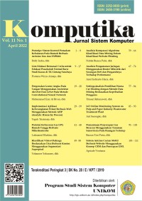 Image of Komputika: Jurnal Sistem Komputer Vol. 11 No. 1 April 2022