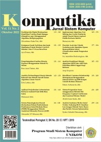 Image of Komputika: Jurnal Sistem Komputer Vol. 11 No. 2 Oktober 2022
